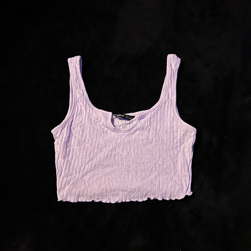 SHEIN Lilac Ribbed Crop Top
